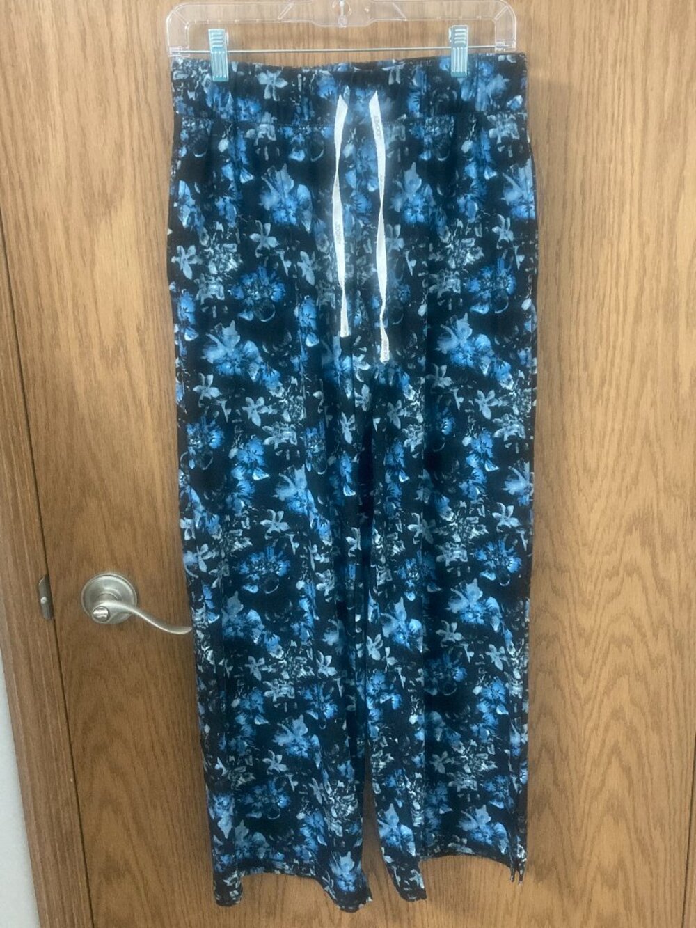 Jockey Soft Navy Blue Floral Pajama Lounge Drawstring Pants Bottoms - S